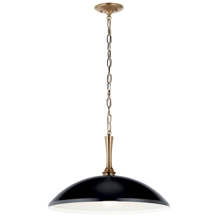 Kichler Delarosa 20" 1 Light Pendant, Black/Champagne Bronze