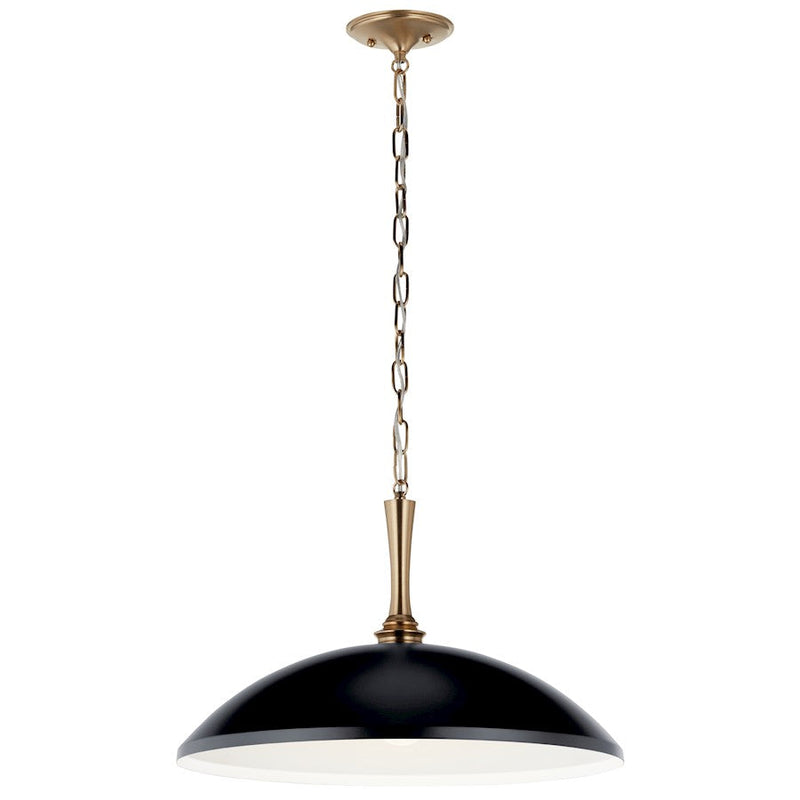 Kichler Delarosa 20" 1 Light Pendant, Black/Champagne Bronze