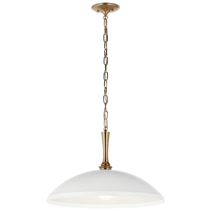 Kichler Delarosa 20" 1 Light Pendant, White/Champagne Bronze