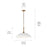 Kichler Delarosa 20" 1 Light Pendant, White/Champagne Bronze