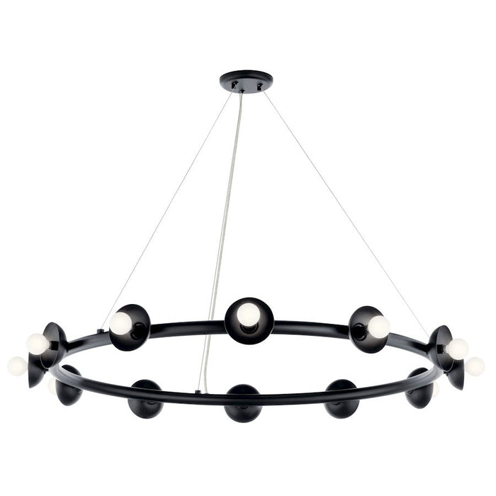 Kichler Palta 42" 12 Light Chandelier, Black