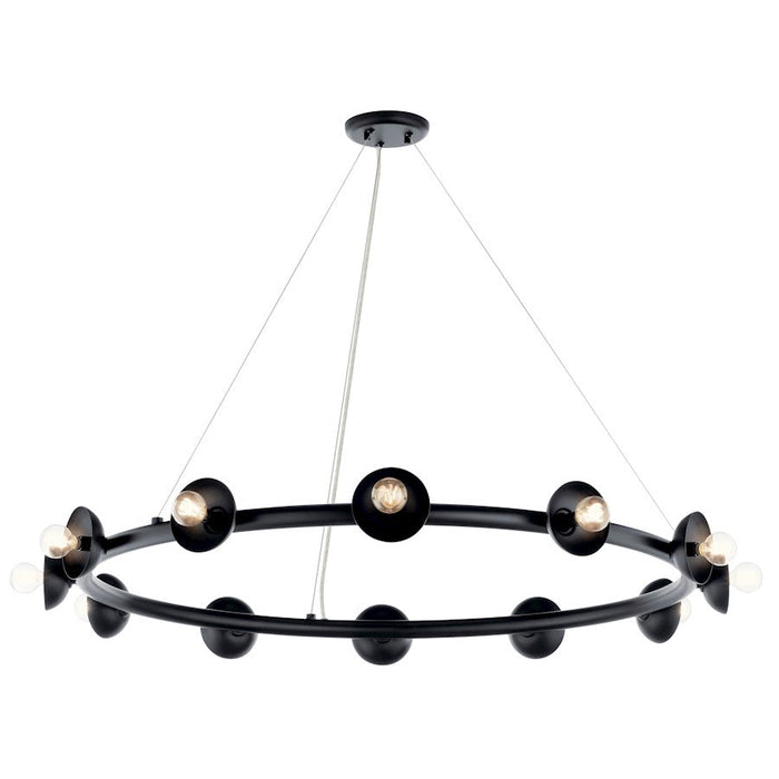 Kichler Palta 42" 12 Light Chandelier, Black