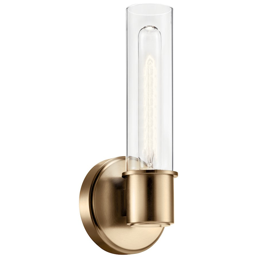 Kichler Aviv 13" 1 Light Wall Sconce, Champagne Bronze/Clear Glass - 52653CPZ