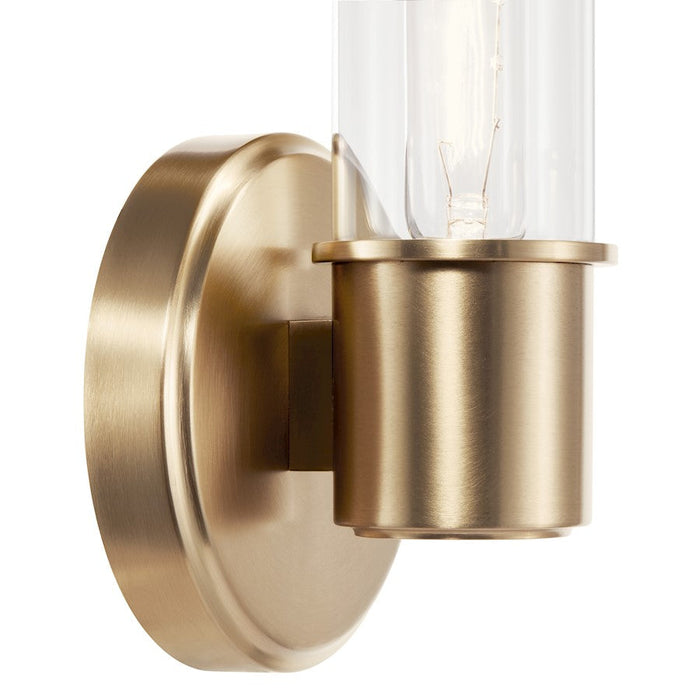 Kichler Aviv 13" 1 Light Wall Sconce, Champagne Bronze/Clear Glass