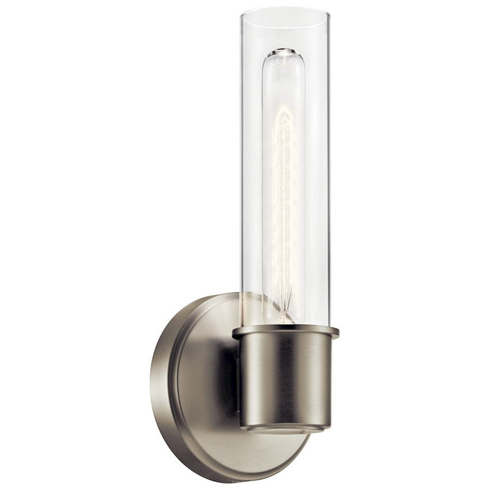 Kichler Aviv 13" 1 Light Wall Sconce, Brushed Nickel/Clear Glass - 52653NI