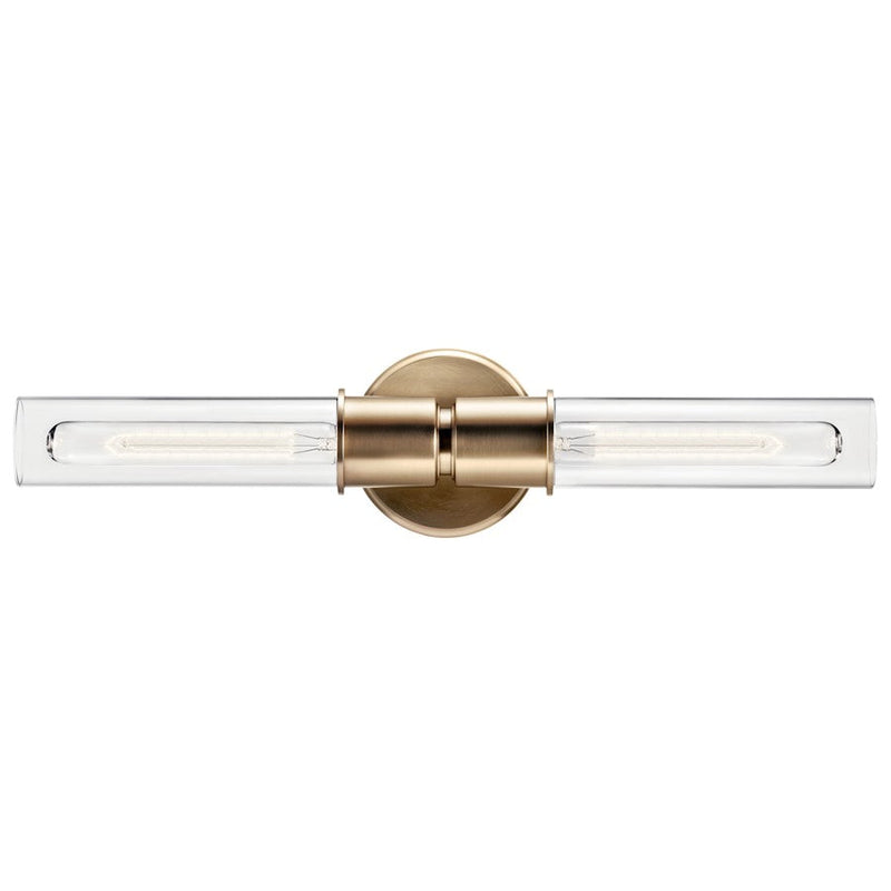 Kichler Aviv 24" 2 Light Wall Sconce, Champagne Bronze/Clear Glass
