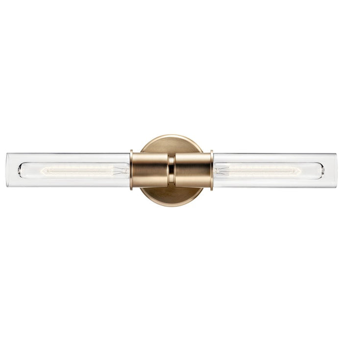 Kichler Aviv 24" 2 Light Wall Sconce, Champagne Bronze/Clear Glass