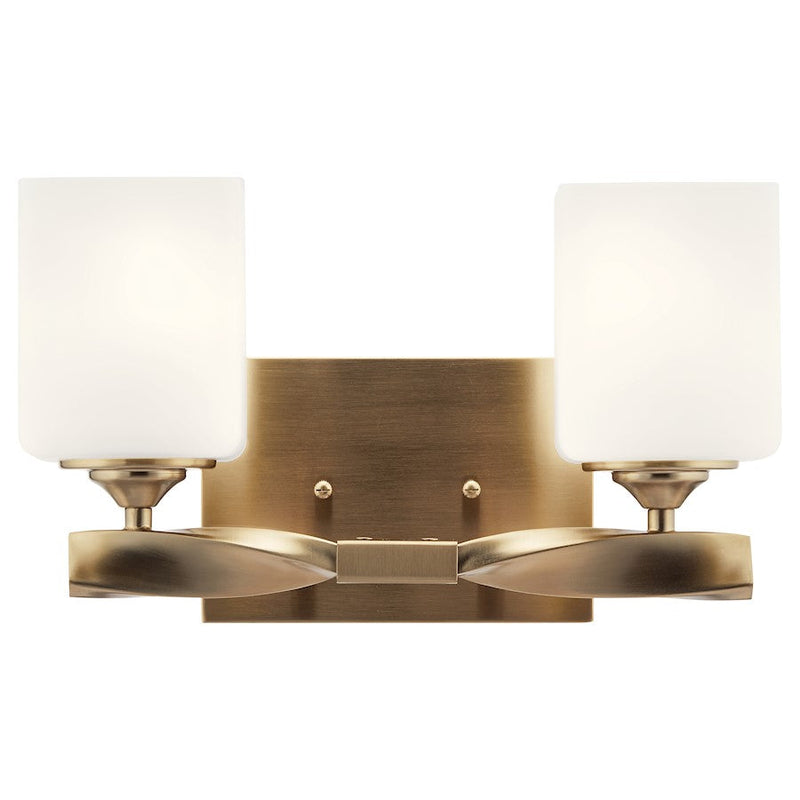 Kichler Marette 2 Light Bath Light, Bronze/Satin Etched Cased Opal