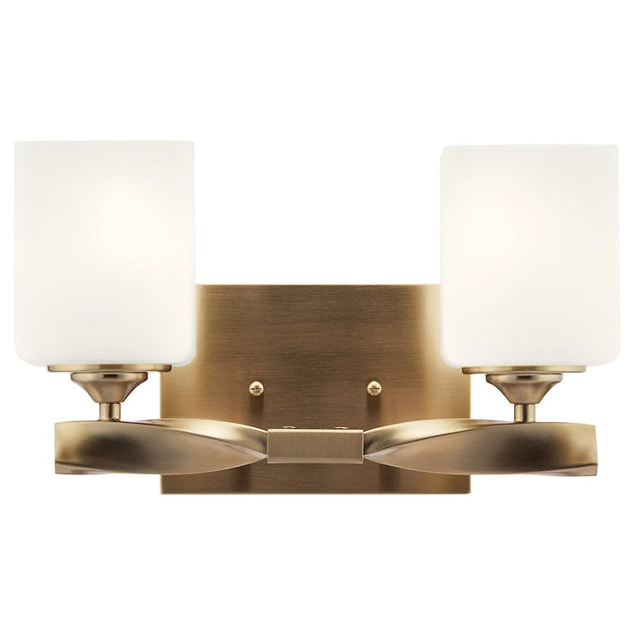 Kichler Marette 2 Light Bath Light, Bronze/Satin Etched Cased Opal