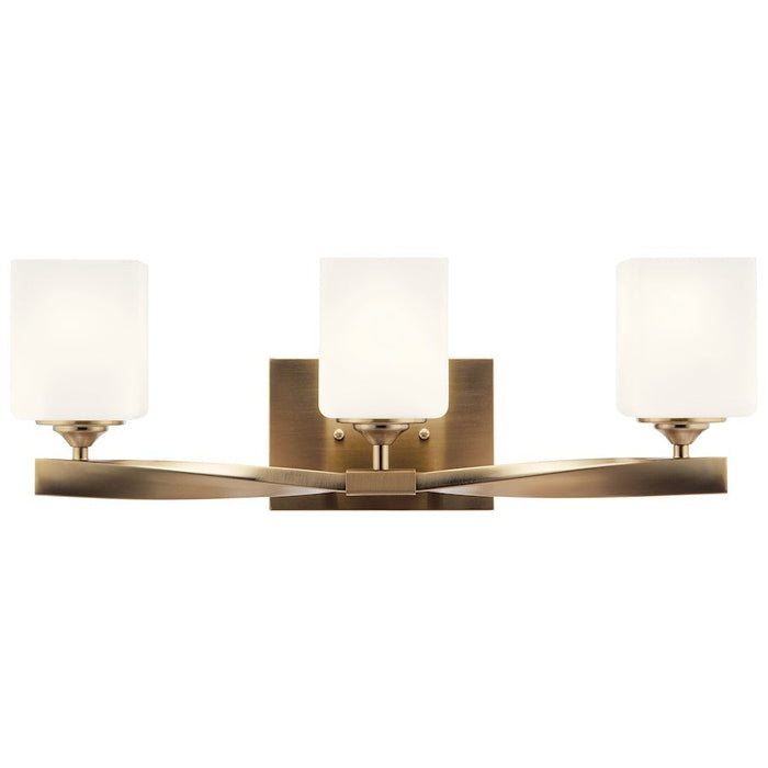 Kichler Marette 3 Light Bath Light, Bronze/Satin Etched Cased Opal