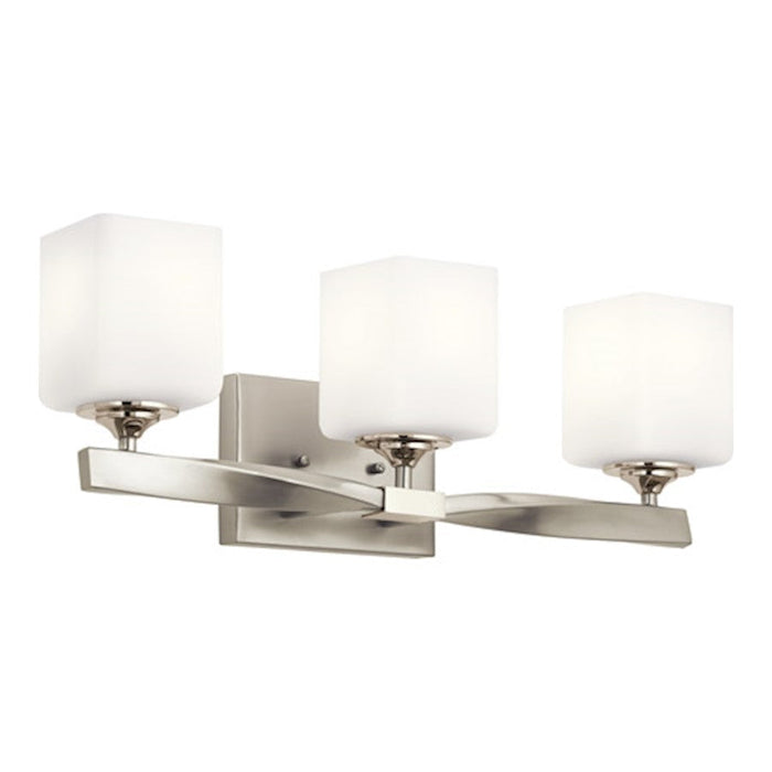 Kichler Marette 3 Light Vanity Light, Satin Etched Opal, Nickel - 55002NI