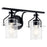 Kichler Everett 2 Light Bath Light, Black/Clear - 55078BK