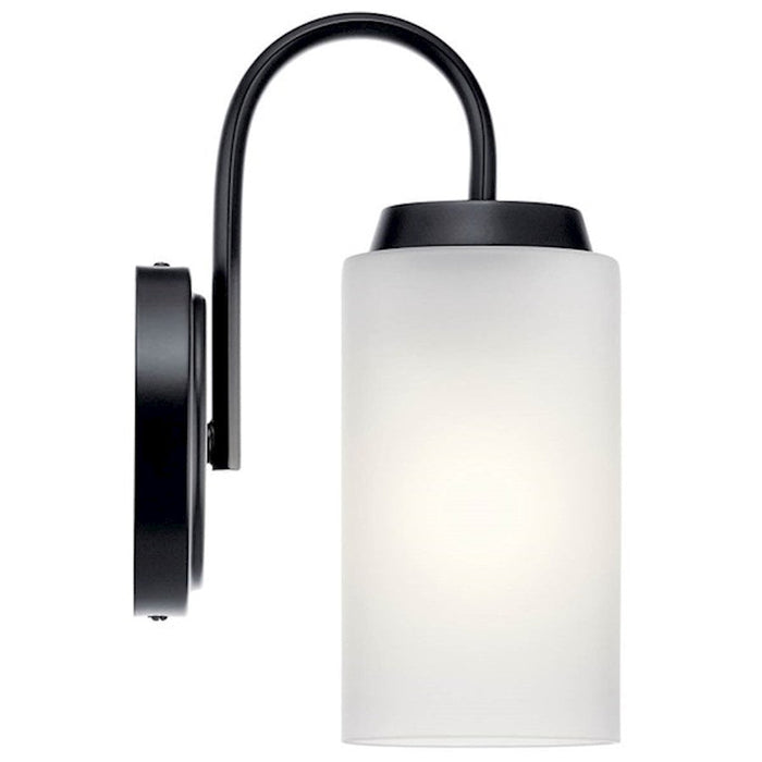 Kichler Kennewick 1 Light Wall Sconce, Black/Satin Etched