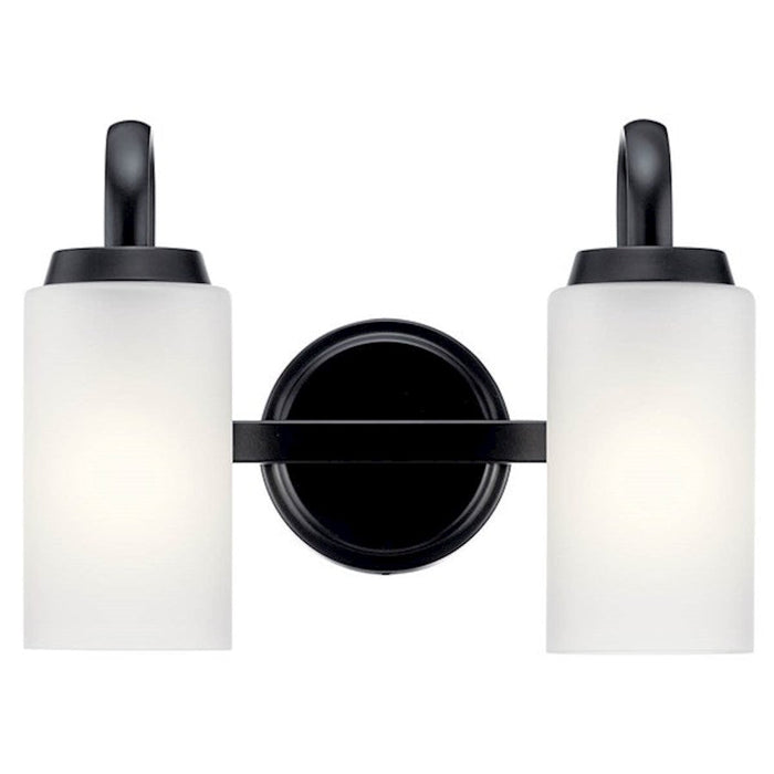 Kichler Kennewick 2 Light Bath Light, Black/Satin Etched