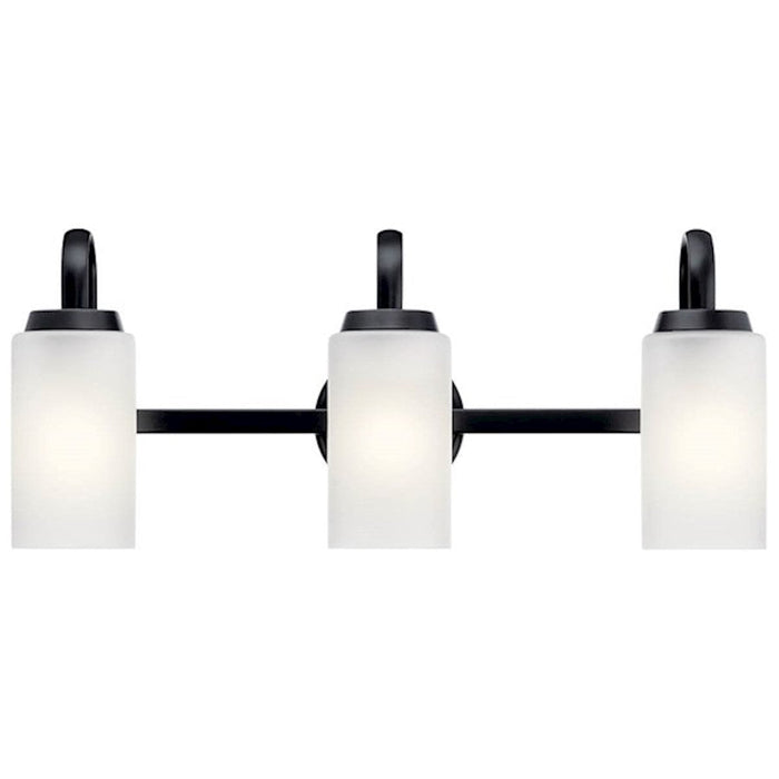 Kichler Kennewick 3 Light Bath Light, Black/Satin Etched