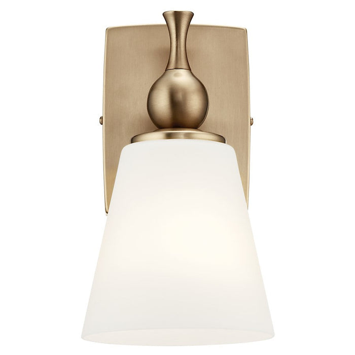 Kichler Cosabella 1 Light Wall Sconce, Champagne Bronze/Etched White