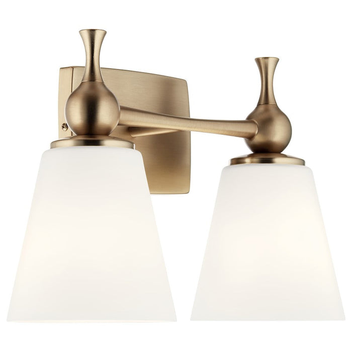 Kichler Cosabella 2 Light Bath Light, Champagne Bronze/Etched White - 55091CPZ