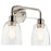 Kichler Meller 2 Light Bath Light, Nickel Textured/Clear - 55101NI