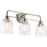 Kichler Meller 3 Light Bath Light, Nickel Textured/Clear - 55102NI