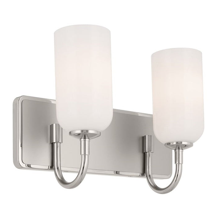 Kichler Solia 14" 2 Light Vanity, Nickel/Stain Nickel/Opal - 55162PN