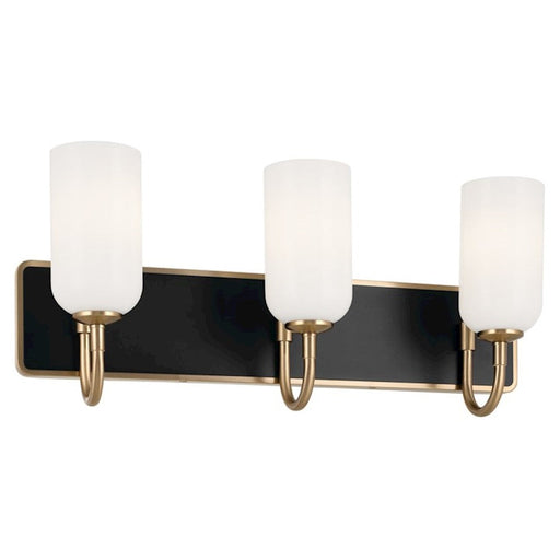 Kichler Solia 24" 3 Light Vanity, Champagne Bronze/Black/Opal Glass - 55163CPZ