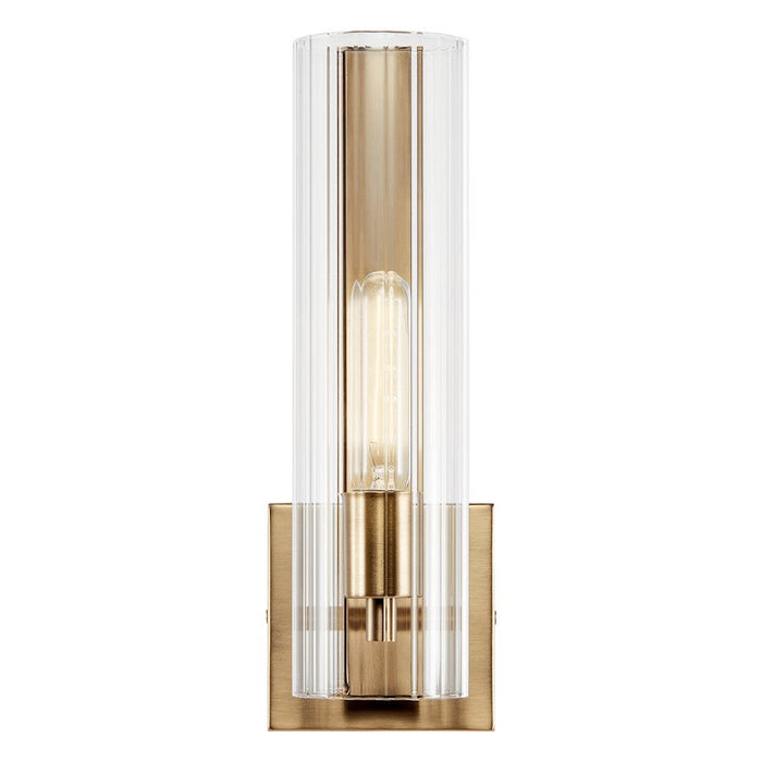 Kichler Jemsa 14" 1 Light Wall Sconce, Bronze/Clear Fluted