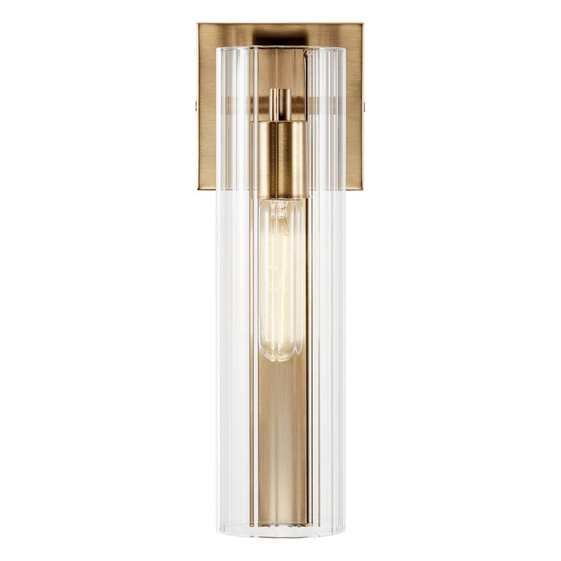 Kichler Jemsa 14" 1 Light Wall Sconce, Bronze/Clear Fluted