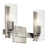 Kichler Jemsa 13.75" 2 Light Vanity, Brushed Nickel/Clear Fluted - 55167NI