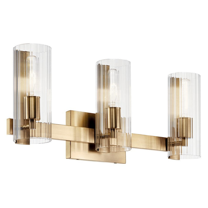 Kichler Jemsa 22.75" 3 Light Vanity, Bronze/Clear Fluted - 55168CPZ