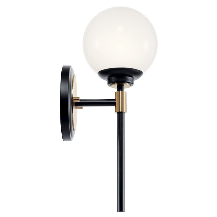 Kichler Benno 13.75" 1 Light Wall Sconce, Black/Bronze/Opal