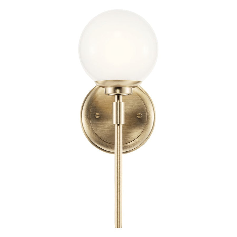 Kichler Benno 13.75" 1 Light Wall Sconce, Bronze/Opal