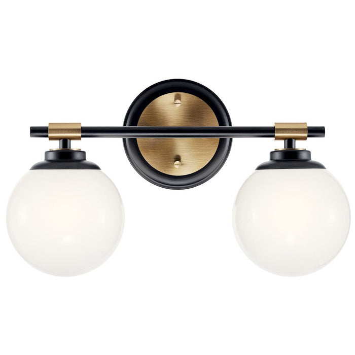 Kichler Benno 14.75" 2 Light Vanity, Black/Bronze/Opal