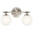 Kichler Benno 14.75" 2 Light Vanity, Nickel/Brushed Nickel/Opal