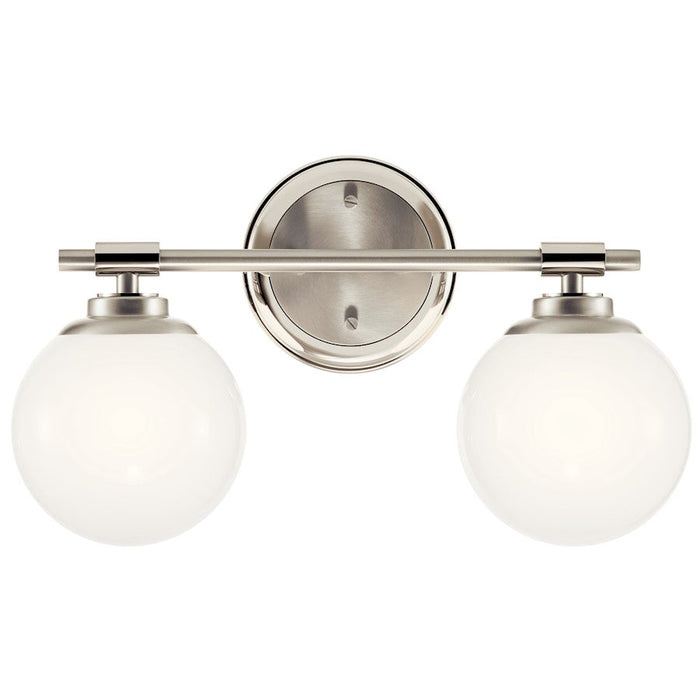 Kichler Benno 14.75" 2 Light Vanity, Nickel/Brushed Nickel/Opal