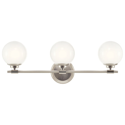 Kichler Benno 24.5" 3 Light Vanity, Nickel/Brushed Nickel/Opal