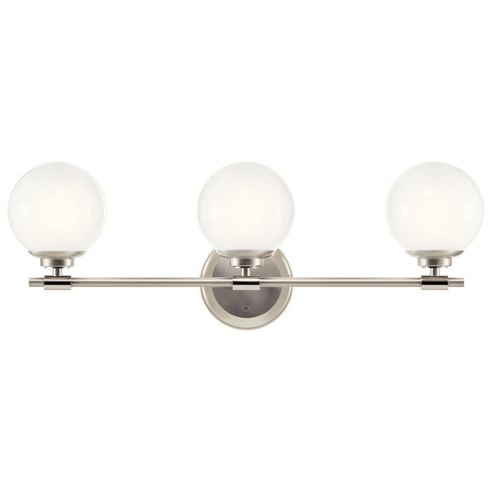 Kichler Benno 24.5" 3 Light Vanity, Nickel/Brushed Nickel/Opal