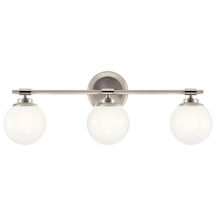 Kichler Benno 24.5" 3 Light Vanity, Nickel/Brushed Nickel/Opal