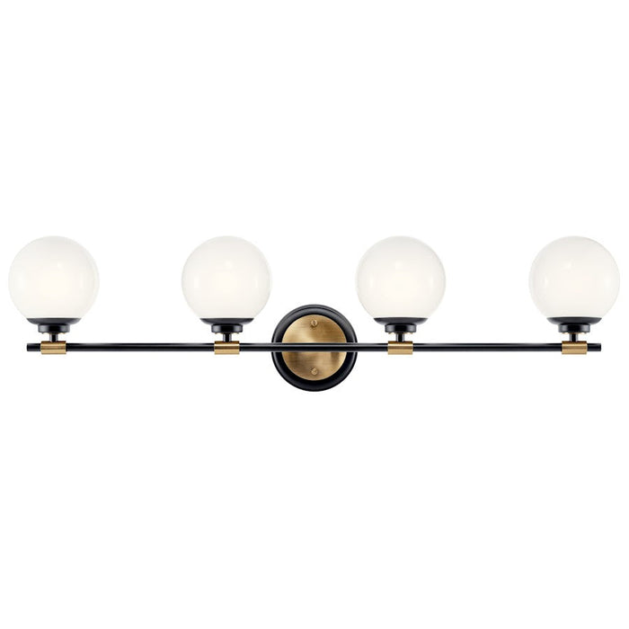 Kichler Benno 34" 4 Light Vanity, Black/Bronze/Opal