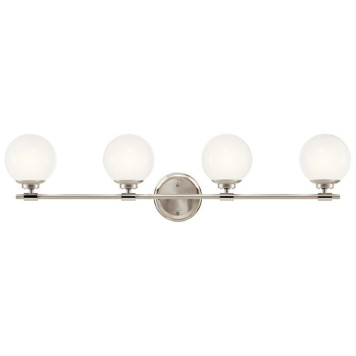 Kichler Benno 34" 4 Light Vanity, Polished Nickel/Brushed Nickel/Opal