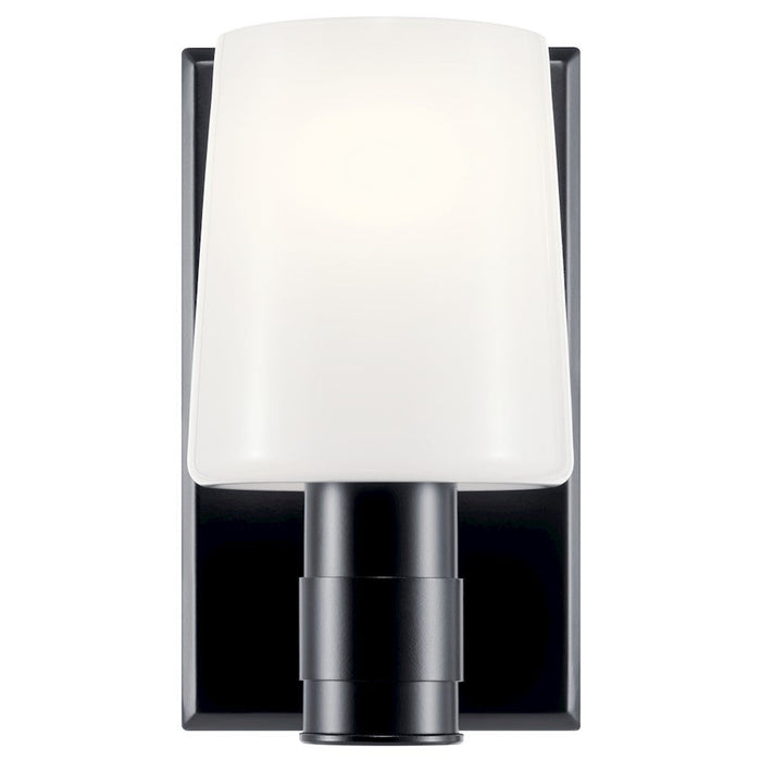 Kichler Adani 8.5" 1 Light Vanity, Black/Opal Glass