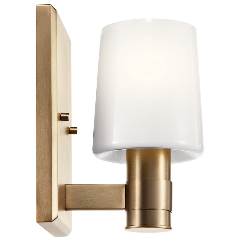 Kichler Adani 8.5in 1-Light Vanity Light | Soft Modern Champagne Bronze & Opal Glass | Bathroom & Powder Room Light | Incandescent | Model 55174CPZ