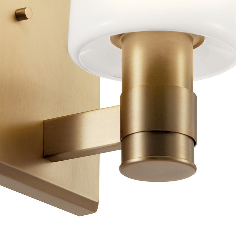 Kichler Adani 8.5in 1-Light Vanity Light | Soft Modern Champagne Bronze & Opal Glass | Bathroom & Powder Room Light | Incandescent | Model 55174CPZ