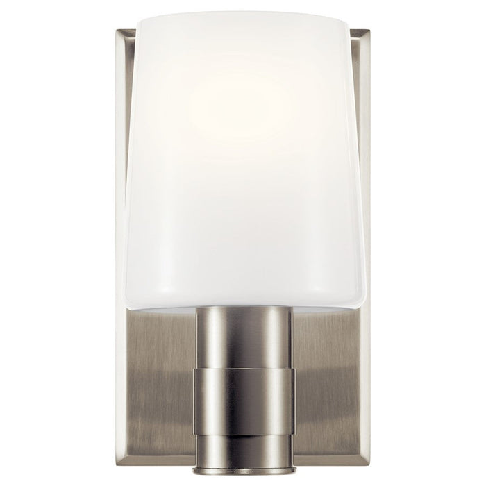 Kichler Adani 8.5" 1 Light Vanity, Brushed Nickel/Opal Glass