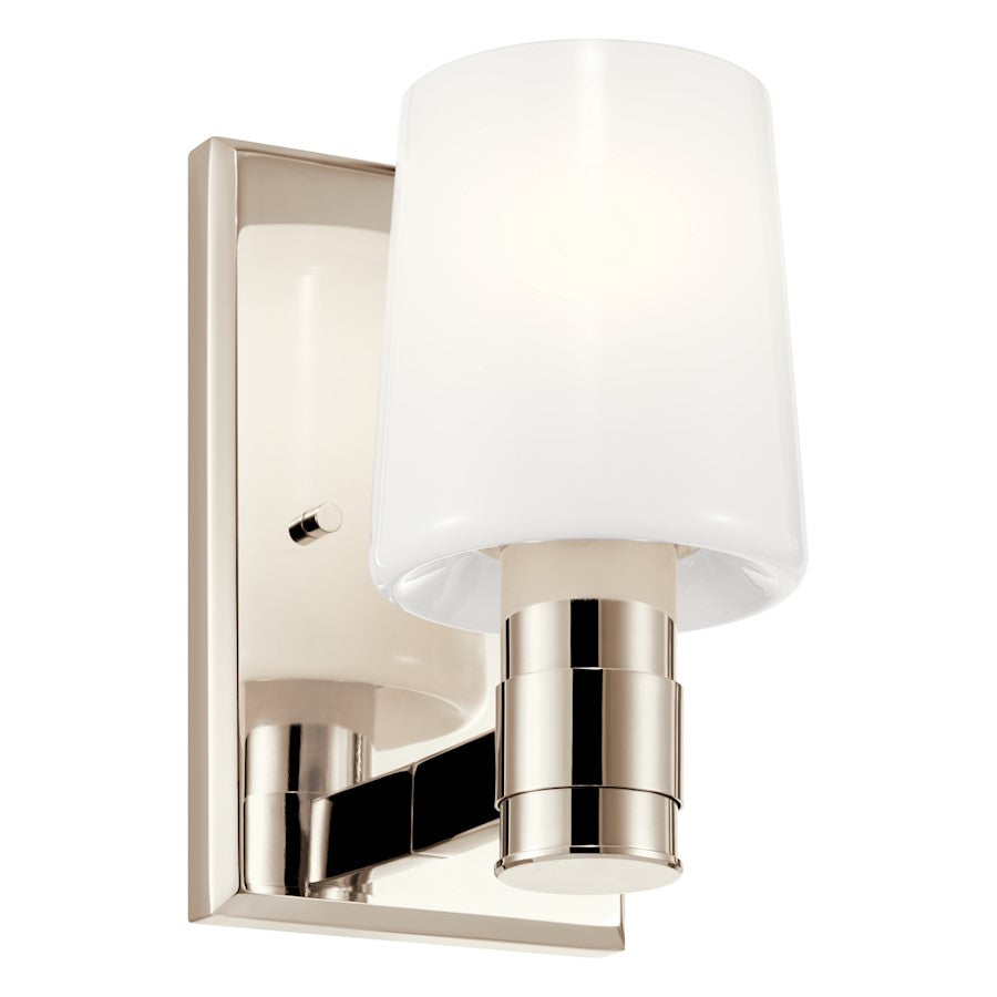 Kichler Adani 8.5" 1 Light Vanity, Polished Nickel/Opal Glass - 55174PN