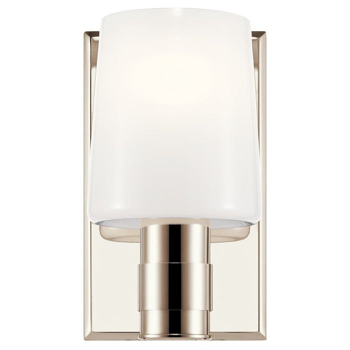 Kichler Adani 8.5" 1 Light Vanity, Polished Nickel/Opal Glass