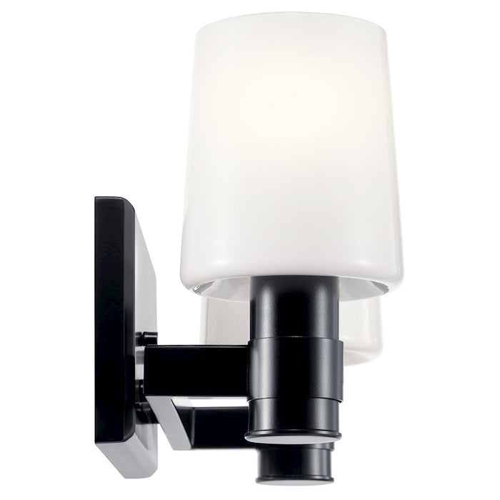 Kichler Adani 14.5" 2 Light Vanity, Black/Opal Glass