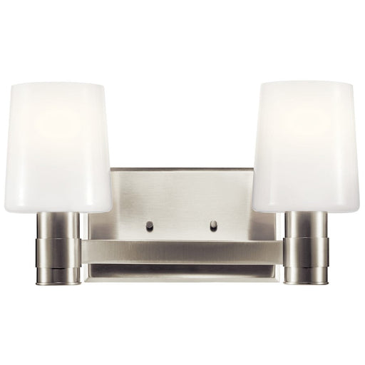 Kichler Adani 14.5" 2 Light Vanity, Brushed Nickel/Opal Glass