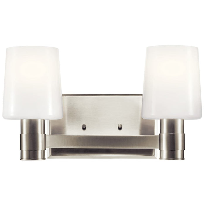 Kichler Adani 14.5" 2 Light Vanity, Brushed Nickel/Opal Glass