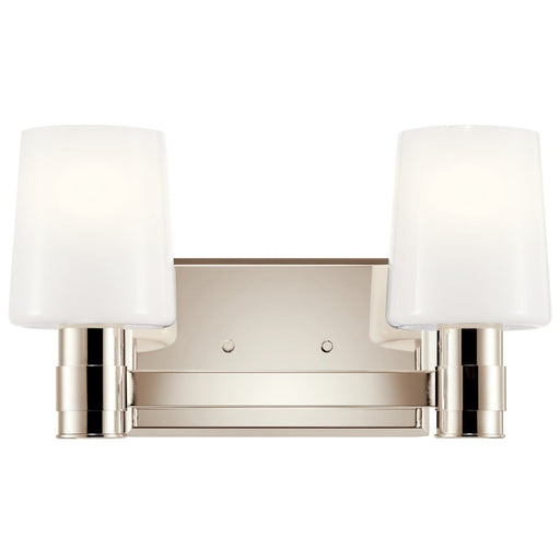 Kichler Adani 14.5" 2 Light Vanity, Polished Nickel/Opal Glass