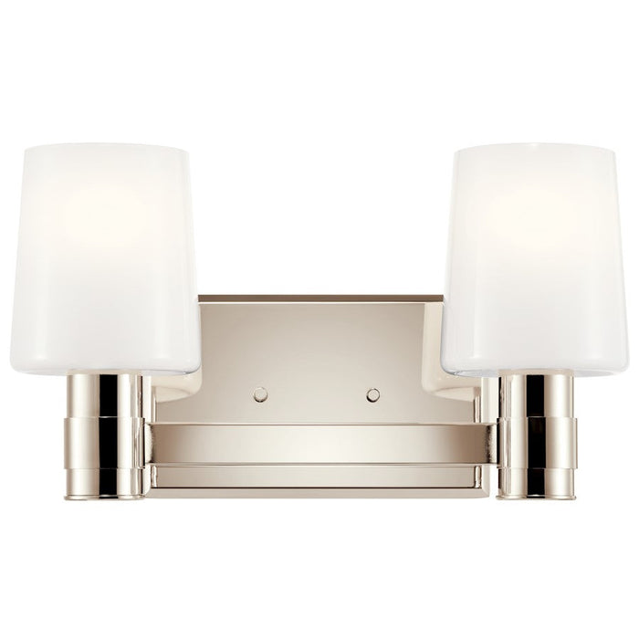 Kichler Adani 14.5" 2 Light Vanity, Polished Nickel/Opal Glass